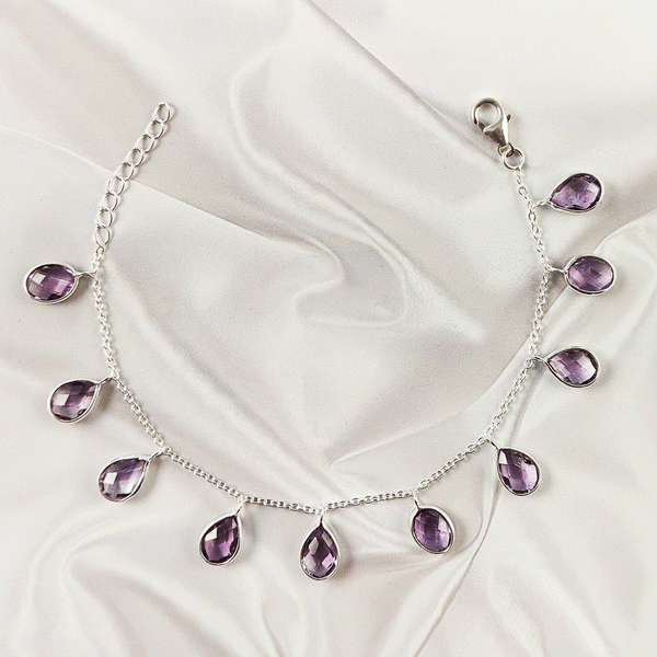 Multistone Bezel Light Weight Gemstone Bracelet | Handmade Wholesale Jewelry, A6NP43