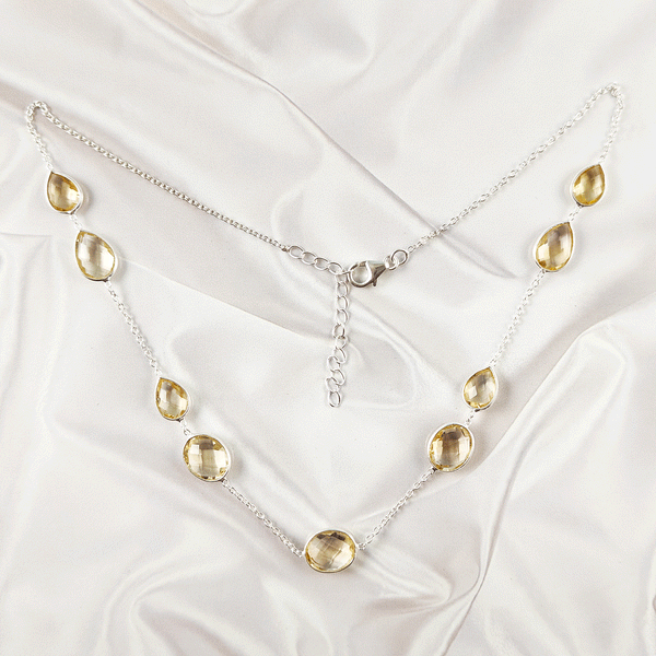 Multi stone Bezel Light Weight Gemstone Necklace | Handmade Wholesale Jewelry, A6NP44