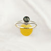 Multi Gemstone Ring in Solid 925 Sterling Silver, Colorful Natural Stone Ring, Unique Statement Jewelry, Lightweight Ring, A6NP53