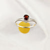 Multi Gemstone Ring in Solid 925 Sterling Silver, Colorful Natural Stone Ring, Unique Statement Jewelry, Lightweight Ring, A6NP53