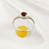Multi Gemstone Ring in Solid 925 Sterling Silver, Colorful Natural Stone Ring, Unique Statement Jewelry, Lightweight Ring, A6NP53