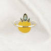Multi Gemstone Ring in Solid 925 Sterling Silver, Vibrant Stone Unique Design, Lightweight Fashion Jewelry, A6NP54