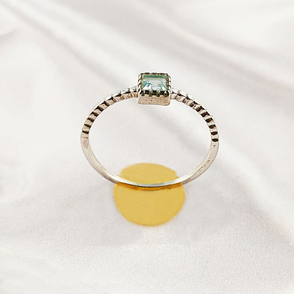 Multi Gemstone Ring in Solid 925 Sterling Silver, Mixed-Tone Stone Unique Design, Lightweight Fashion Jewelry, A6NP55