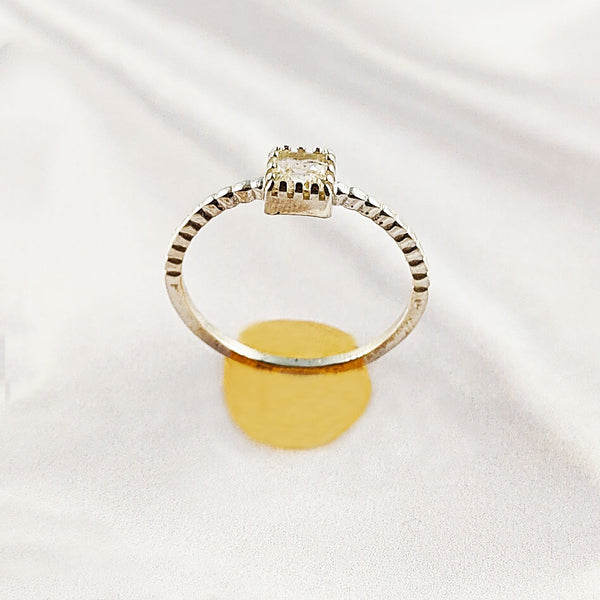 Multi Gemstone Ring in Solid 925 Sterling Silver, Mixed-Tone Stone Unique Design, Lightweight Fashion Jewelry, A6NP55