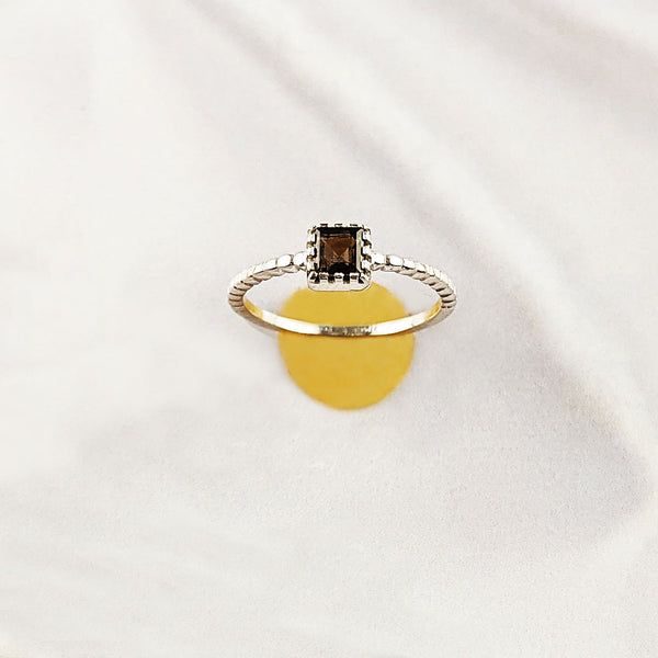 Multi Gemstone Ring in Solid 925 Sterling Silver, Mixed-Tone Stone Unique Design, Lightweight Fashion Jewelry, A6NP55