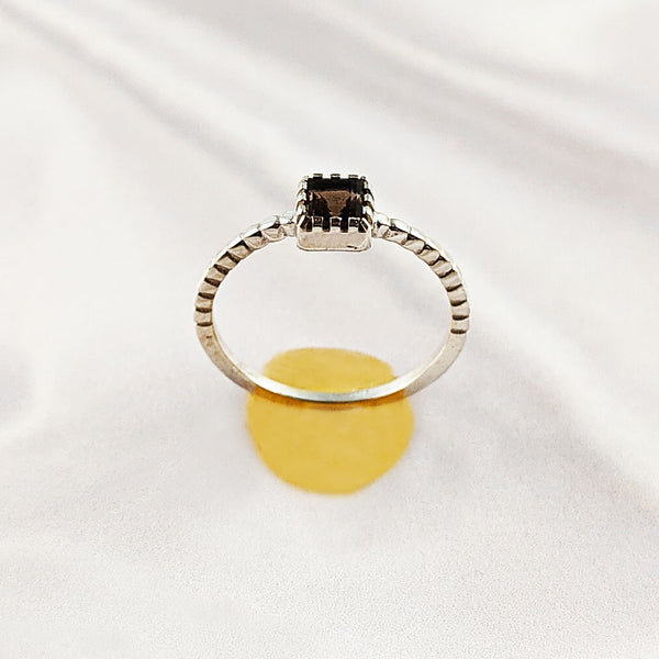 Multi Gemstone Ring in Solid 925 Sterling Silver, Mixed-Tone Stone Unique Design, Lightweight Fashion Jewelry, A6NP55