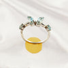 Mixed Gemstone Ring in Solid 925 Sterling Silver, Unique Stone Combination, Lightweight Fashion Jewelry, A6NP56