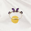 Mixed Gemstone Ring in Solid 925 Sterling Silver, Unique Stone Combination, Lightweight Fashion Jewelry, A6NP56