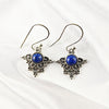 Mixed Gemstone Earrings in Solid 925 Sterling Silver, Multicolor Stone Statement Design, Lightweight Handmade Jewelry, A6DP59