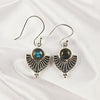 Multi Gemstone Earrings in Solid 925 Sterling Silver, Colorful Stone Contemporary Design, Lightweight Handmade Jewelry, A6DP60
