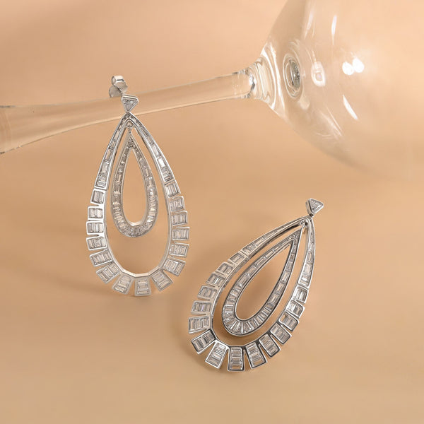 Double Layered Tear drop Dangle Earrings