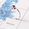 Garnet Cut Stone Ring – 925 Sterling Silver Adjustable Classic Ring
