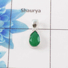 Green Onyx Cut Stone Pendant – 925 Sterling Silver Minimal Elegant Pendant