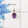 Amethyst Cut Stone Pendant – 925 Sterling Silver Minimal Elegant Pendant