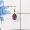 Amethyst Cut Stone Pendant – 925 Sterling Silver Minimal Elegant Pendant