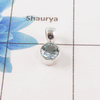 Blue Topaz Cut Stone Pendant – 925 Sterling Silver Minimal Elegant Pendant