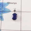 Lapis Lazuli Cut Stone Pendant – 925 Sterling Silver Simple Everyday Pendant