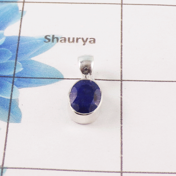 Lapis Lazuli Cut Stone Pendant – 925 Sterling Silver Simple Everyday Pendant