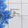 Natural Cut Stone Ring – 925 Sterling Silver Vintage Scrollwork Dainty Ring