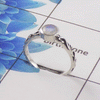 Natural Cut Stone Ring – 925 Sterling Silver Vintage Scrollwork Dainty Ring