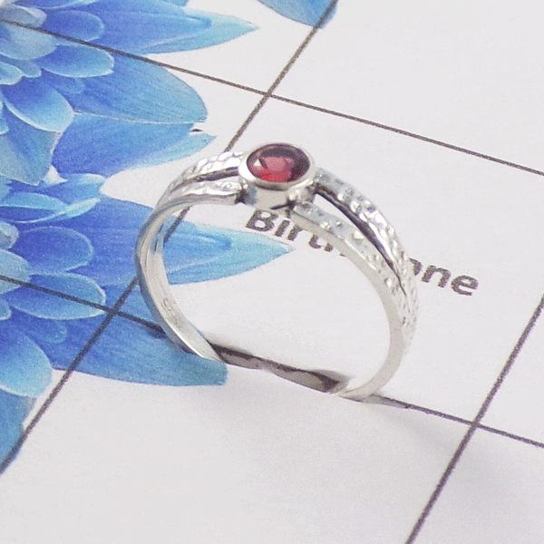 Natural Cut Stone Ring – 925 Sterling Silver Round Cut Stylish Ring