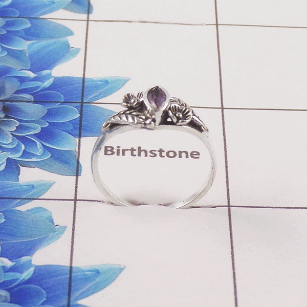 Natural Cut Stone Ring – 925 Sterling Silver Marquise Cut Elegant Ring