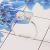 Natural Cut Stone Ring – 925 Sterling Silver Double Stone Dainty Ring