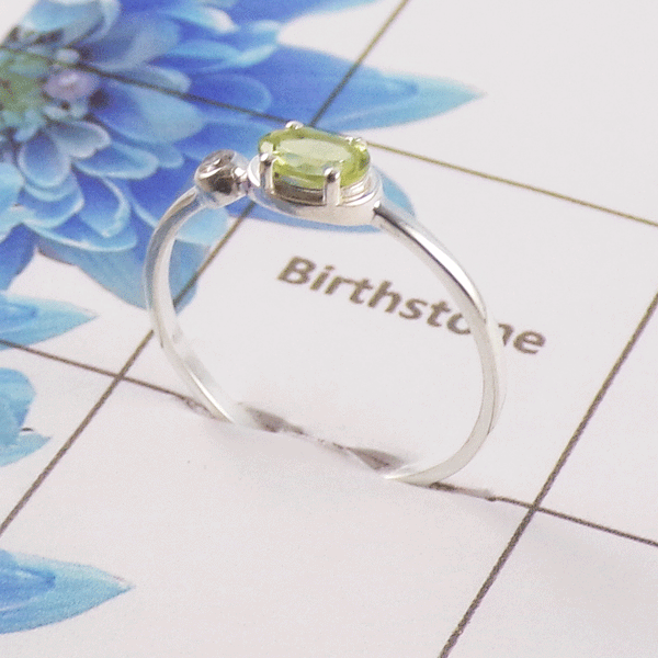 Natural Cut Stone Ring – 925 Sterling Silver Oval Cut Dainty Ring