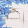 Natural Cut Stone Ring – 925 Sterling Silver Vintage Scrollwork Dainty Ring
