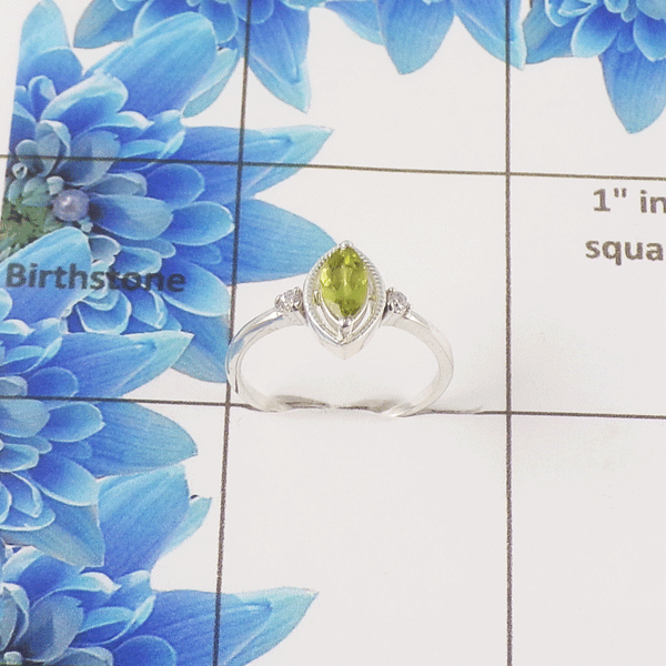 Natural Multi Gemstone Marquise Ring – 925 Sterling Silver 3 Stone Dainty Ring