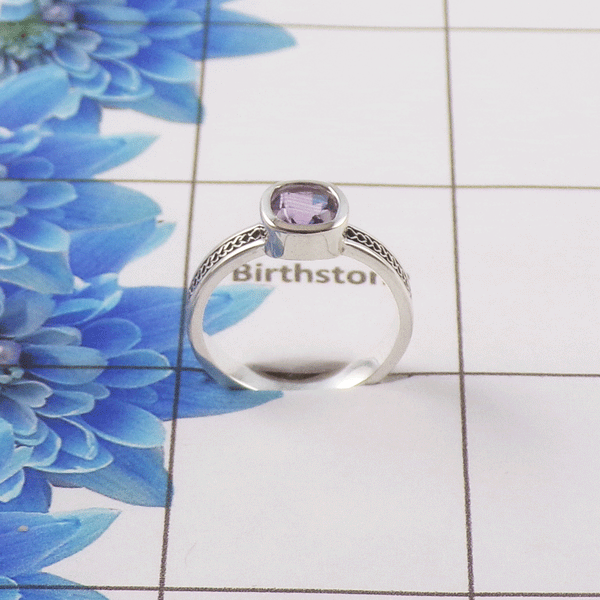 Natural Cut Stone Ring – 925 Sterling Silver Square Cut Stylish Ring