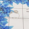 Natural Cut Stone Open Ring – 925 Sterling Silver Dual Stone Adjustable Ring