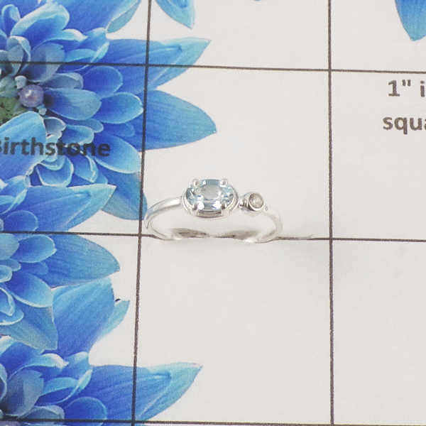 Natural Cut Stone Ring – 925 Sterling Silver Oval Cut Dainty Ring