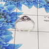 Natural Cut Stone Ring – 925 Sterling Silver Vintage Floral Design Ring