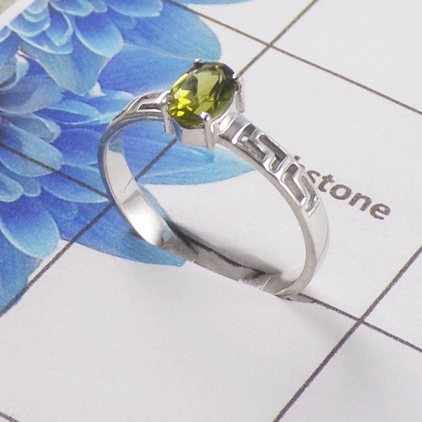 Natural Cut Stone Ring – 925 Sterling Silver Oval Cut Classic Ring