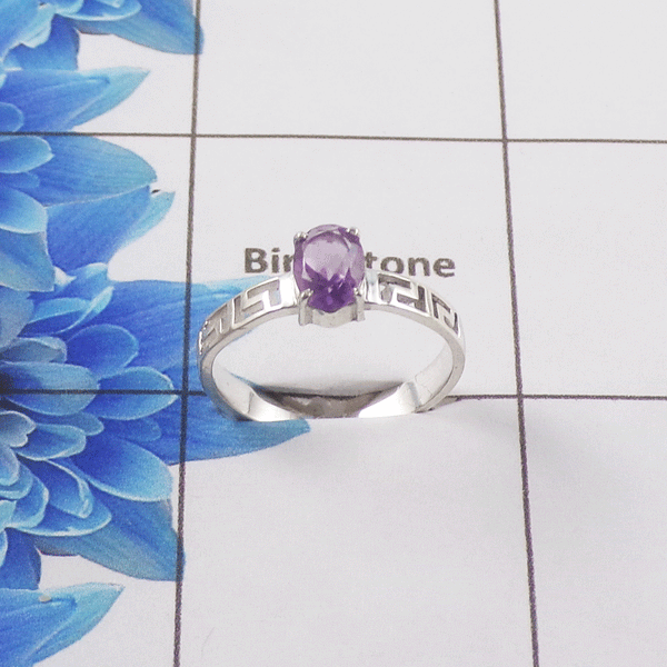 Natural Cut Stone Ring – 925 Sterling Silver Oval Cut Classic Ring