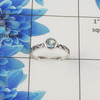 Natural Cut Stone Ring – 925 Sterling Silver Vintage Scrollwork Dainty Ring