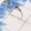Natural Cut Stone Ring – 925 Sterling Silver Vintage Scrollwork Dainty Ring