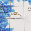 Natural Cut Stone Ring – 925 Sterling Silver Square Cut Classic Ring