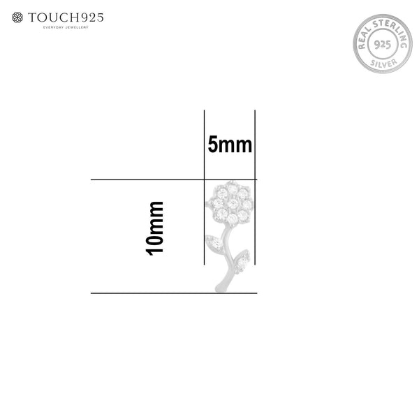 Floral CZ Spark Nose Pin