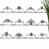 Wholesale Labradorite Cut Stone Rings Set – Assorted Designs | Solid 925 Sterling Silver Jewelry
