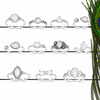 Wholesale Rainbow Moonstone Cut Stone Rings Set – Assorted Designs | Solid 925 Sterling Silver Jewelry