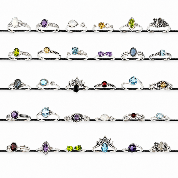 Wholesale Gemstone Rings Pack (30 PCS) | Sterling Silver