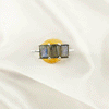 Multi Gemstone Ring in Solid 925 Sterling Silver, Lightweight Designer Casting Band, Colorful Statement Jewelry, A6DP06