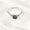 Amethyst Gemstone Ring in 925 Sterling Silver, Lightweight Casting Band, Purple Stone Elegant Jewelry, A6DP15