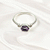 Amethyst Gemstone Ring in 925 Sterling Silver, Lightweight Casting Band, Purple Stone Elegant Jewelry, A6DP15