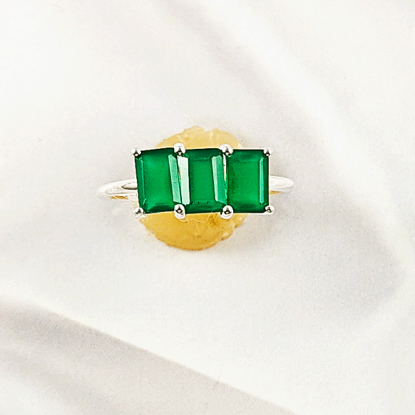 Multi Gemstone Ring in Solid 925 Sterling Silver, Lightweight Designer Casting Band, Colorful Statement Jewelry, A6DP06