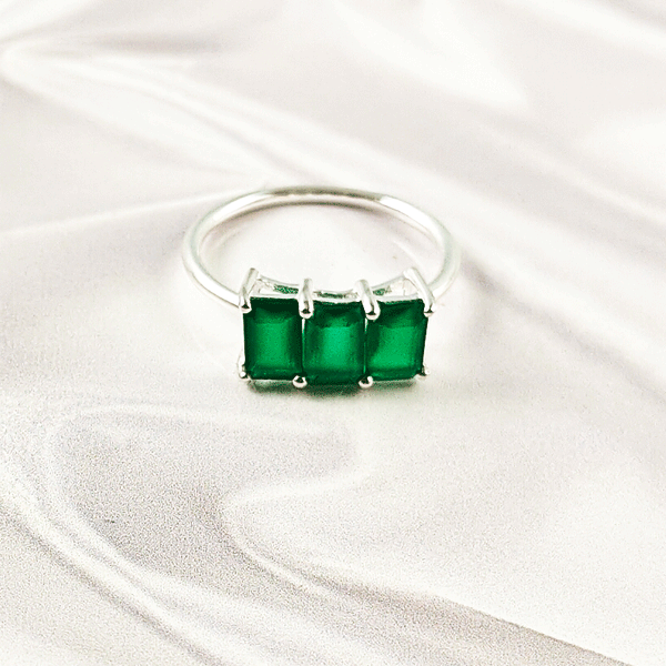 Multi Gemstone Ring in Solid 925 Sterling Silver, Lightweight Designer Casting Band, Colorful Statement Jewelry, A6DP06