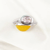 Multi Gemstone Ring in Solid 925 Sterling Silver, Lightweight Casting Ring, Handmade Statement Jewelry, A6DP03
