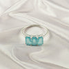 Multi Gemstone Ring in Solid 925 Sterling Silver, Lightweight Designer Casting Band, Colorful Statement Jewelry, A6DP06
